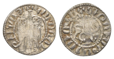 Киликийская Армения трам 1226-1271 Хетум I и царица Забель, держат крест/лев с патриаршим крестом  серебро    1516-331