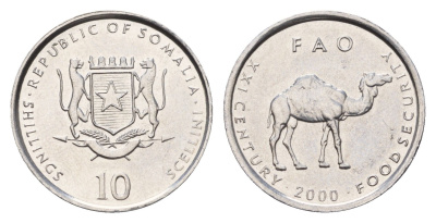 Сомали 10 шиллингов 2000 KM 46 алюминий UNC 4678-217