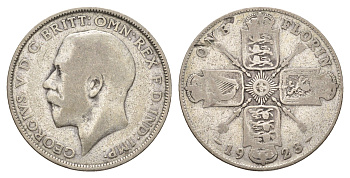 Великобритания 2 шиллинга (флорин) 1923 Георг V (1910-1936) KM 817a, Spink 4022 серебро 27-131