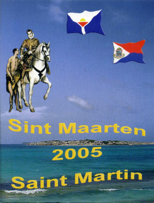 Остров Сен-Мартен набор из 8 монет 2005 1 евроцент-2 евро, европробники, в оригинальном буклете UNC 00-00-00