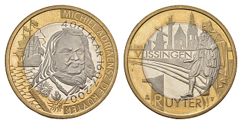 Нидерланды 1 рюйтер 2007 400 лет со дня рождения Михил де Рёйтер (адмирал, командовавший нидерландским флотом в Англо-голландских войнах XVII века) биметалл UNC 4678-613