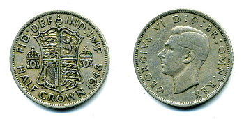 Великобритания 1/2 кроны 1948 Георг VI (1936-1952) KM 866, Spink 4101 медно-никель 89-1222