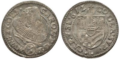 Силезия, Мюнстерберг, Олесница грошен (3 крейцера) 1612 Карл II серебро 413-931