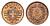 Швейцария 2 раппена 1934 B KM 4.2a бронза UNC 1528-745