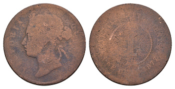 Стрейтс-Сетлментс (Стрейтс Сетлментс) 1 цент 1877 Виктория (1837-1901) KM 9 медь 4657-844