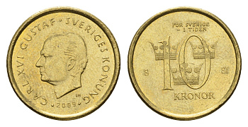 Швеция 10 крон 2009 Карл XVI Густав (1973-) KM 895 нордик 4656-241