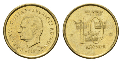 Швеция 10 крон 2009 Карл XVI Густав (1973-) KM 895 нордик 4656-241
