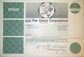 США, THE UNION CORPORATION 4 АКЦИИ 1978 США бумага 00-00