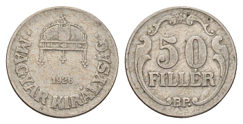 Венгрия 50 филлеров 1926 KM 509 медно-никель 4124-953