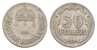 Венгрия 50 филлеров 1926 KM 509 медно-никель 4124-953