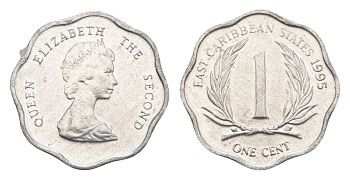 Восточные Карибы (Восточно-Карибские штаты) 1 цент 1995 KM 10 алюминий UNC 4651-464