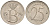 Бельгия 25 сантимов 1974 BELGIQUE, монетный тип KM 153.1 медно-никель 4594-559