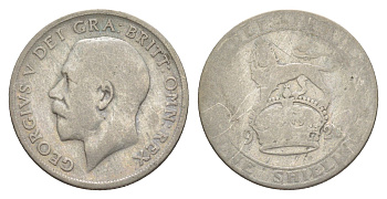 Великобритания 1 шиллинг 1920 Георг V (1910-1936) KM 816a, Spink 4023 серебро 4681-1245