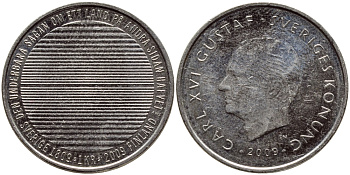 Швеция 1 крона 2009 Карл XVI Густав (1973- ) KM 894 медно-никель 86-1426