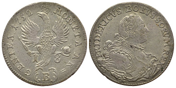 Силезия 18 крейцеров 1752 B KM 32.1 серебро 00-810-72