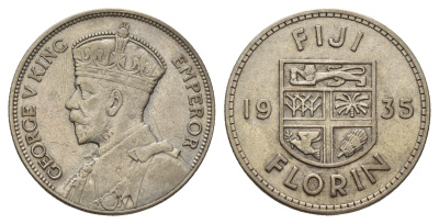 Фиджи 1 флорин 1935 Георг V (1910-1936) KM 5 серебро 270-341