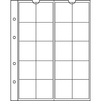 Лист в альбом Numis 34 для монет, на 20 ячеек. Leuchtturm. 338571