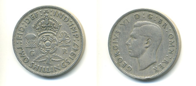 Великобритания 2 шиллинга (флорин) 1947 Георг VI (1936-1952) KM 865, Spink 4102 медно-никель 59-826