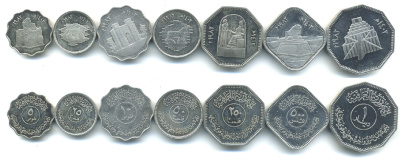 ИРАК ЛОТ ИЗ 7 МОНЕТ 1982 (5, 10, 25, 50, 250, 500 ФИЛС, 1 ДИНАР), ВАВИЛОН медно-никель PROOF 00-00