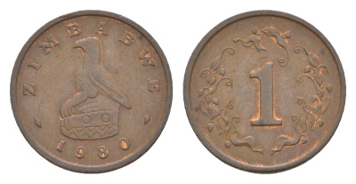 Зимбабве 1 цент 1980 птица-идол KM 1 бронза 4655-737