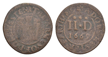 Англия, Дорчестер городской токен - 1 фартинг 1669 Boyne 38 медь 1522-1415