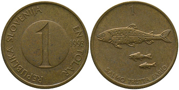 Словения 1 толар 1993 KM 4 латунь 4546-1031