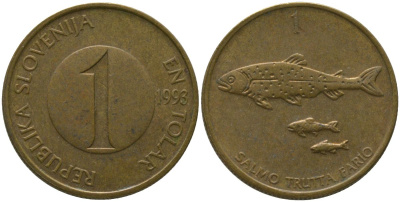 Словения 1 толар 1993 KM 4 латунь 4546-1031