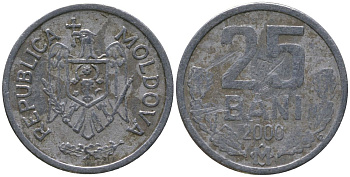 Молдавия 25 бани 2000 KM 3 алюминий 4549-938