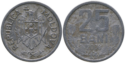 Молдавия 25 бани 2000 KM 3 алюминий 4549-938
