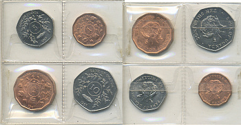 Уганда набор из 4 монет 1987 KM 27, 28, 29, 30 UNC 00-00