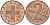 Швейцария 2 раппена 1970 KM 47 бронза UNC 4592-731