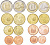 Испания евронабор из 8 монет 2009 1, 2, 5, 10, 20, 50 евроцентов, 1 и 2 евро KM 1040, 1041, 1042, 1070, 1071, 1072, 1073, 1074 N6-11