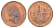 Гибралтар 2 пенса 1988 KM 21 бронза UNC 4666-255
