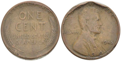 США 1 ЦЕНТ 1945 ЛИНКОЛЬН KM А132 медь цинк 218-212
