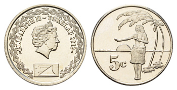Токелау 5 центов 2012 год-тип KM 102 медно-никель UNC 98-746