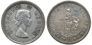 Южная Африка 1 шиллинг 1960 Елизавета II KM 49 серебро PROOF 1528-811