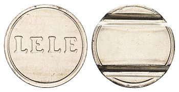 Индия жетон на развлекательных автоматов "LeLe" диаметр 24 мм, вес 6,2 гр нержавеющая сталь 4670-517