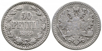 Россия для Финляндии 50 пенни 1869 S, Александр II (1855-1881) KM 2.1, Биткин 636 серебро 413-4012