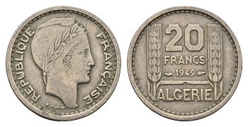 Алжир 20 франков 1949 KM 91 медно-никель 4119-1246