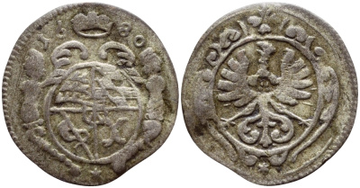 Вюртемберг-Эльс 1 крейцер 1680 KM 36  серебро    1530-343