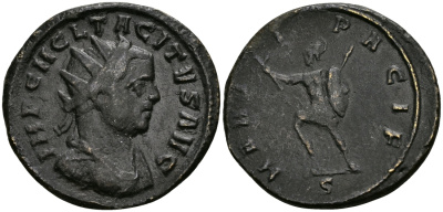 Римская Империя аврелианиан 275 - 276 Тацит MARTI PACIF Тицин Good Very fine RIC 145 бронза 1073-3-8-6