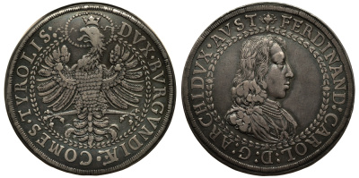 Австрия, Священная Римская империя 2 талера 1646 Эрцгерцог Фердинанд Карл (1632-1662) Dav. 3363 серебро 10-005-59