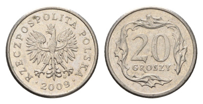 Польша 20 грошей 2009 Y 280 медно-никель 4684-1013