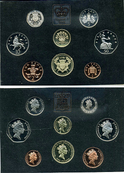 Великобритания набор из 8 монет 1986 официальный годовой набор, оригинальная пластиковая упаковка Spink PS37 PROOF 3-4-9-04