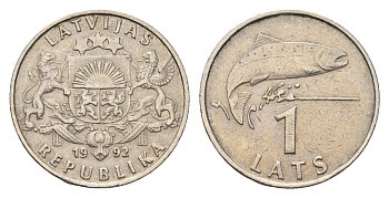Латвия 1 лат 1992 KM 12 медно-никель 4688-723