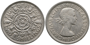 Великобритания 2 шиллинга (флорин) 1967 Елизавета II (1952-2022) KM 906, Spink 4146 медно-никель 4680-833