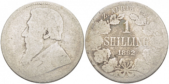 Южно-Африканская Республика - Трансвааль 1 шиллинг 1892 ZAR, Крюгер KM 5 серебро 261-752