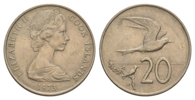 Острова Кука 20 центов 1973 KM 5 медно-никель 4631-1114