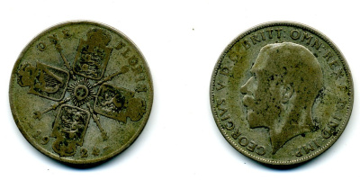 Великобритания 2 шиллинга = 1 флорин 1924 Георг V (1910-1936) KM 817a, Spink 4022 61-1221