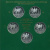 ФРГ набор из 5 штук по 10 марок 2000 A, D, F, G, J, 10 лет немецкого единства KM 201 серебро PROOF 6-5-2-12